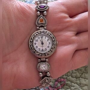 Avon Silver Gemstone Bracelet Watch